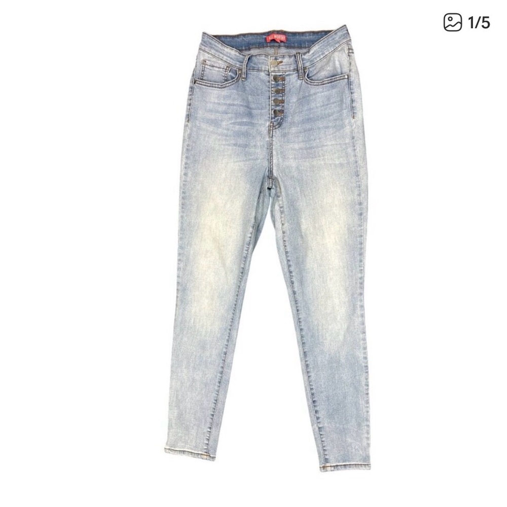 All Worthy High Rise Skinny Ankle Jean with Button Fly in Light Wash - Size 10